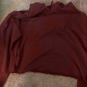 long sleeve, has a hood, cropped